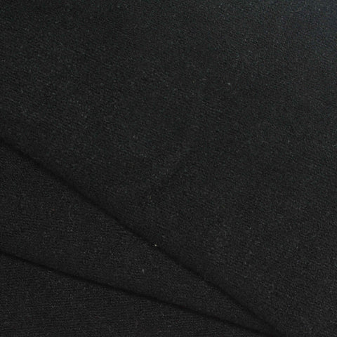 Polyester Stretch French Terry Fabric, 310 gsm, 190 cm — Black