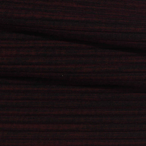 Dark Burgundy Horizontal-Stripe Knit, Poly-Viscose