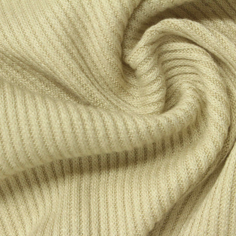 Brushed Viscose Polyester Stretch Chunky Knit Fabric, 180 gsm, 152 cm — Khaki