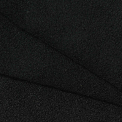 100% Polyester Fleece Fabric, 292 gsm, 160 cm — Black