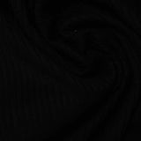 Brushed Polyester Stretch Rib Knit Fabric, 180 gsm, 135 cm — Black — photo 2