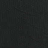 Polyester Viscose Stretch Rib Knit Fabric, 170 gsm, 150 cm — Black — photo 2