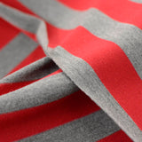 Red Vertical-Stripe Jersey Knit, Poly-Viscose — photo 2