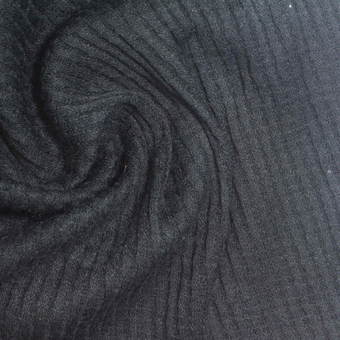 Jacquard Cotton Polyester Stretch Waffle Knit Fabric, 223 gsm, 150 cm — Navy