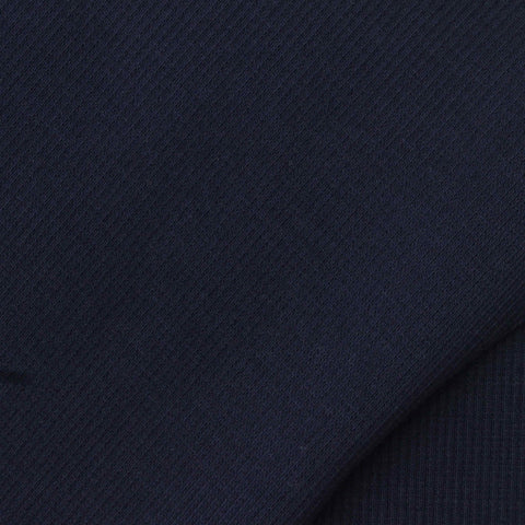Cotton Stretch Rib Knit Fabric, 365 gsm, 115 cm — Navy