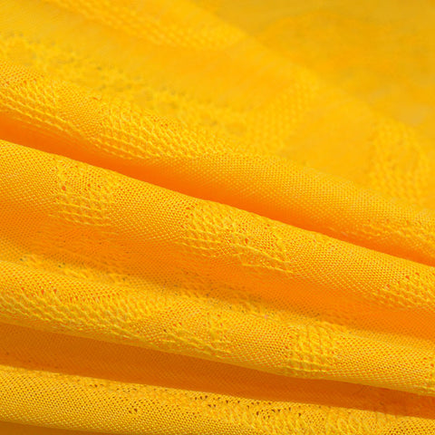 Yellow Tone-on-Tone Chunky Knit, Polyester