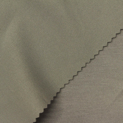 Polyester Viscose Stretch Scuba Knit Fabric, 356 gsm, 161 cm — Khaki