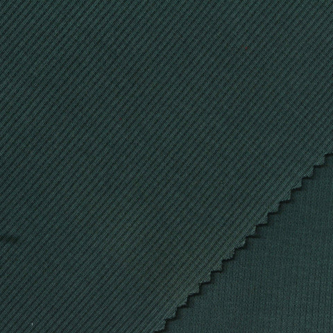 Cotton Stretch Rib Knit Fabric, 350 gsm, 115 cm — Green