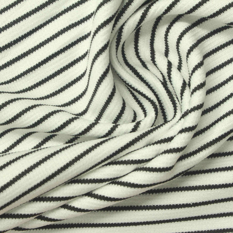 Black Horizontal-Stripe Knit, Polyester, 260 gsm, 150 cm, ref EF-256447
