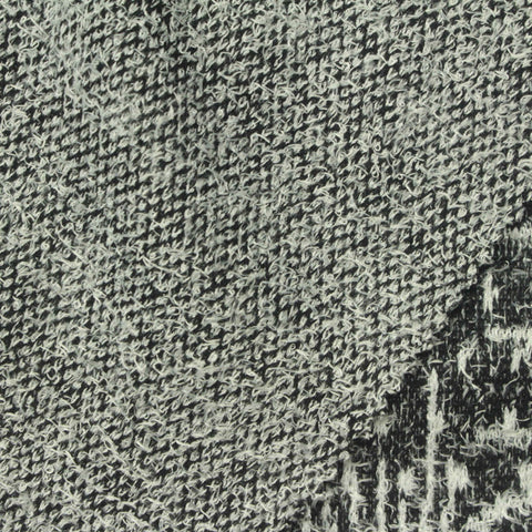 Jacquard Polyester Stretch Chunky Knit Fabric, 300 gsm, 160 cm — Black