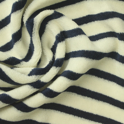 Beige Stripes Velvet, Cotton-Poly