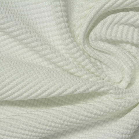 Rib Knit Fabric, 175 gsm, 155 cm — White
