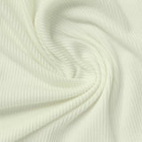 Polyester Stretch Rib Knit Fabric, 220 gsm, 160 cm — White — photo 2