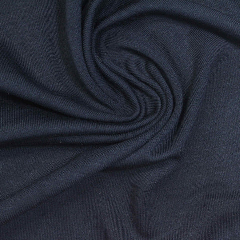 Viscose Polyester Stretch Jersey Knit Fabric, 220 gsm, 170 cm — Navy