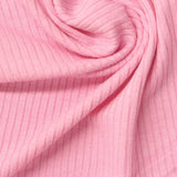Polyester Viscose Stretch Rib Knit Fabric, 260 gsm — Pink — photo 2