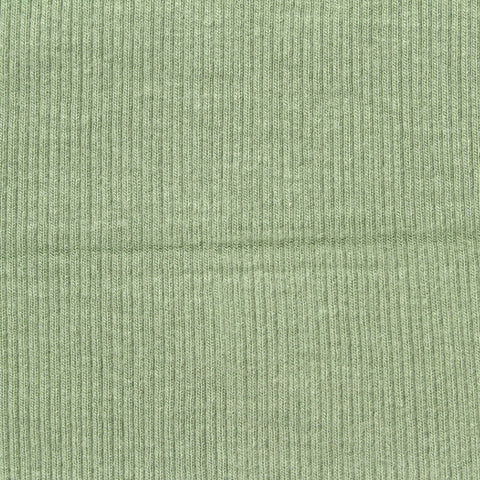 Light Green Marl Rib Knit, Viscose