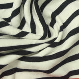 Black Horizontal-Stripe Ponte Knit, Poly-Cotton — photo 2