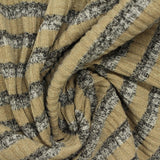 Beige Horizontal-Stripe Rib Knit, Poly-Viscose — photo 2