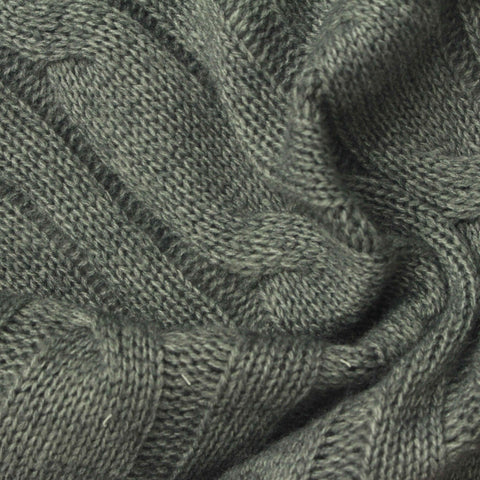 Jacquard Acrylic Polyester Blend Pointelle Knit Fabric, 320 gsm, 150 cm — Green