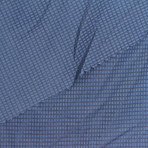 Blue Check Interlock Knit, Polyester, 170 gsm