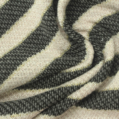 Light Beige Horizontal-Stripe Knit, Poly-Viscose