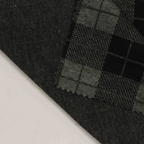 Grey Plaid Rib Knit, Polyester