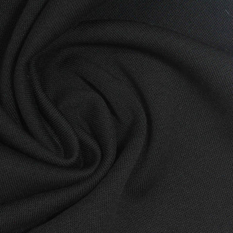 Cotton Polyester French Terry Fabric, 290 gsm — Black