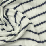 White Horizontal-Stripe Jersey Knit, Polyester — photo 2
