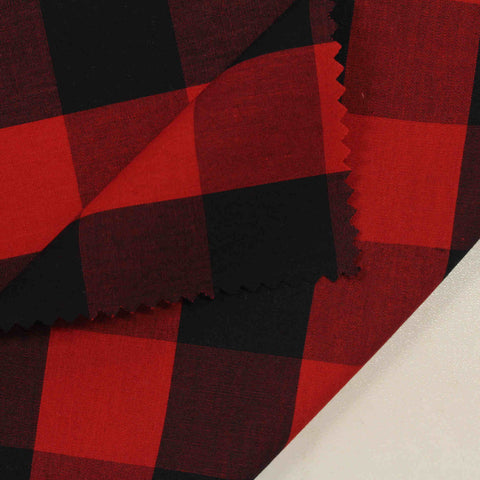 Red Check Poplin, Cotton, 145 cm, ref EF-206223