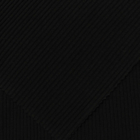 Rib Knit Fabric, 220 gsm, 120 cm — Black