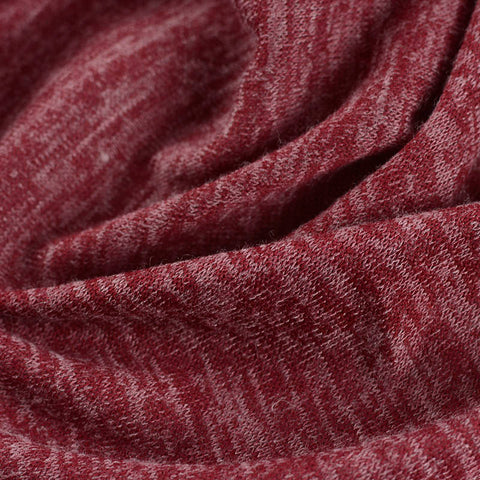 Dark Red Fine-Marl Chunky Knit, Poly-Viscose