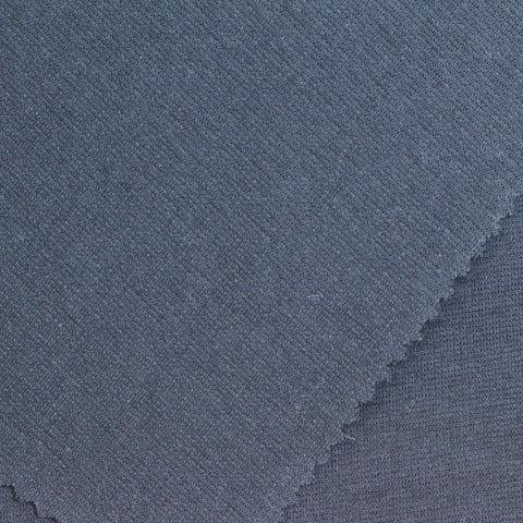 Cotton Polyester Stretch Ponte Knit Fabric, 240 gsm, 155 cm — Navy