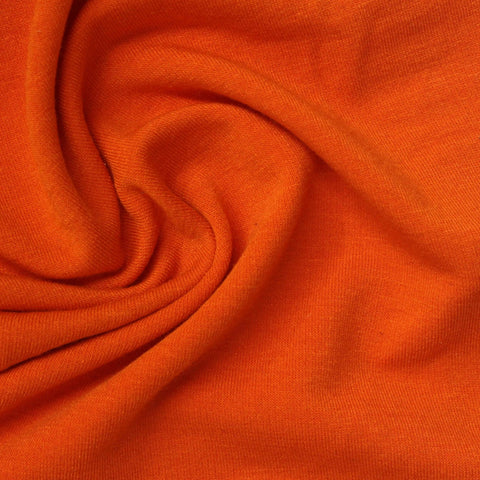 Polyester Viscose Stretch French Terry Fabric, 274 gsm, 160 cm — Orange