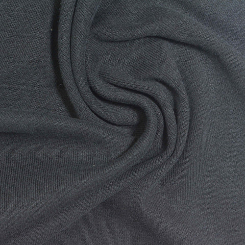 Charcoal Rib Knit, Cotton-Poly