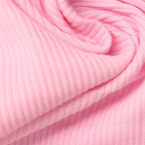 Rib Knit Fabric, 240 gsm, 110 cm — Pink