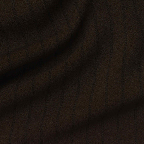 Dark Brown Vertical-Pinstripe Scuba Knit, Polyester