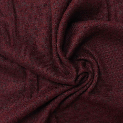 Dark Red Marl Chunky Knit, Viscose-Poly, 201 gsm