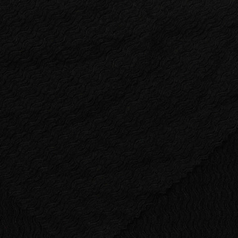 Polyester Stretch Warp Knit Fabric, 143 gsm, 160 cm — Black