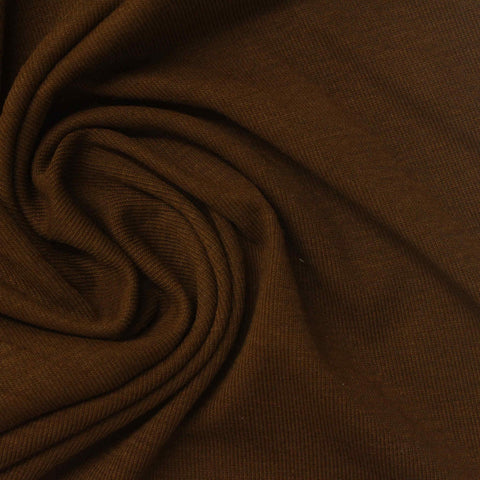 Tencel Lyocell Acrylic Blend Stretch Rib Knit Fabric, 190 gsm, 160 cm — Brown, ref EF-270777