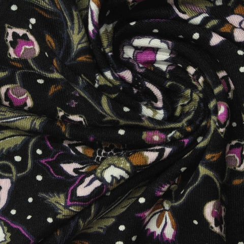 White Bold-Floral Knit, Viscose