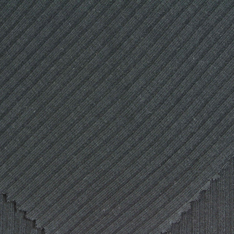 Rib Knit Fabric, 210 gsm, 140 cm — Black