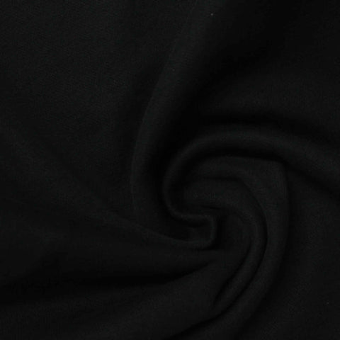 Polyester Cotton Fleece Fabric, 293 gsm — Black