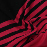 Red Horizontal-Stripe Jersey Knit, Cotton — photo 2