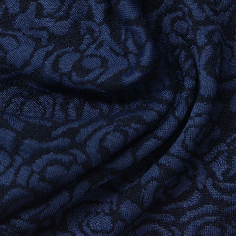 Blue Floral Jacquard, Polyester, 250 gsm, 150 cm
