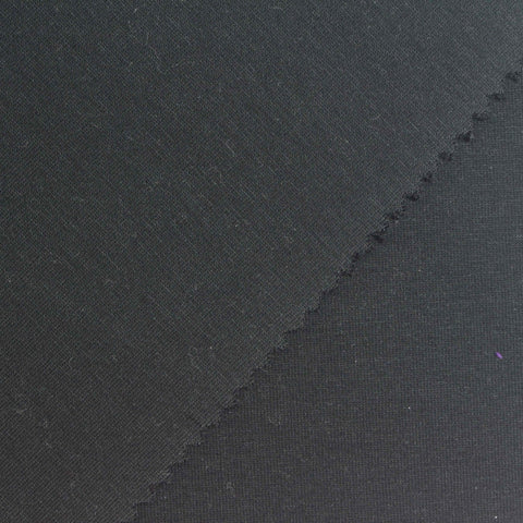 Cotton Polyester Stretch Scuba Knit Fabric, 375 gsm, 160 cm — Black