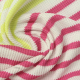 Pink Horizontal-Stripe Waffle Knit, Poly-Viscose — photo 2