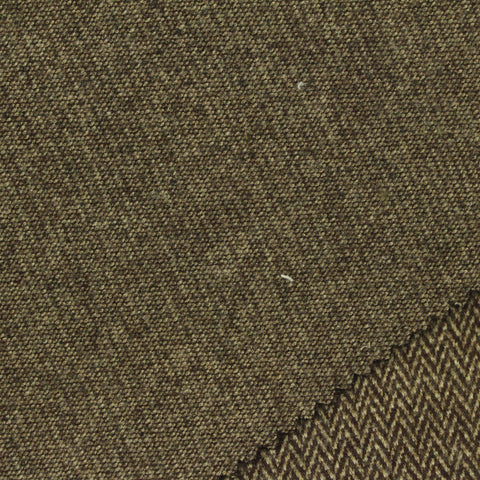 Brown Herringbone Jacquard, Poly-Viscose