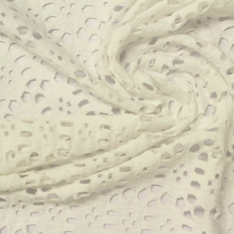 Off-White Floral Jacquard, Polyester, 225 gsm
