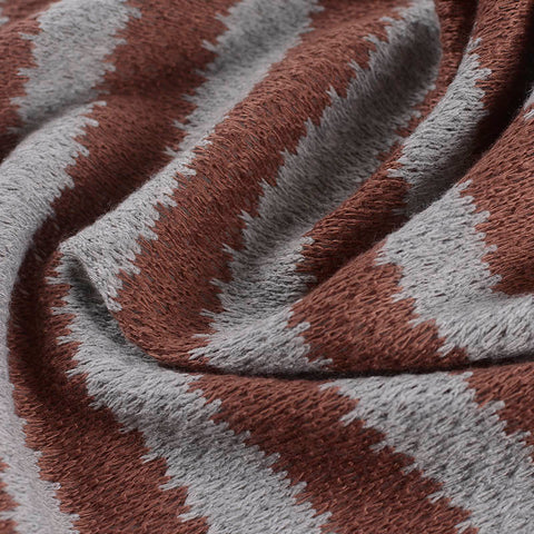 Brown Irregular-Stripe Jersey Knit, Polyester