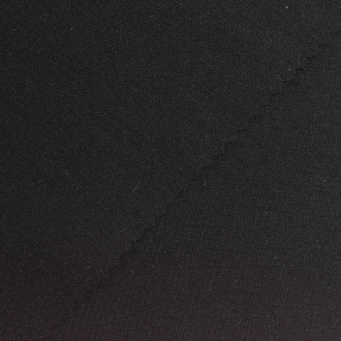 Viscose Nylon Stretch Ponte Knit Fabric, 345 gsm, 155 cm — Black, ref EF-266475